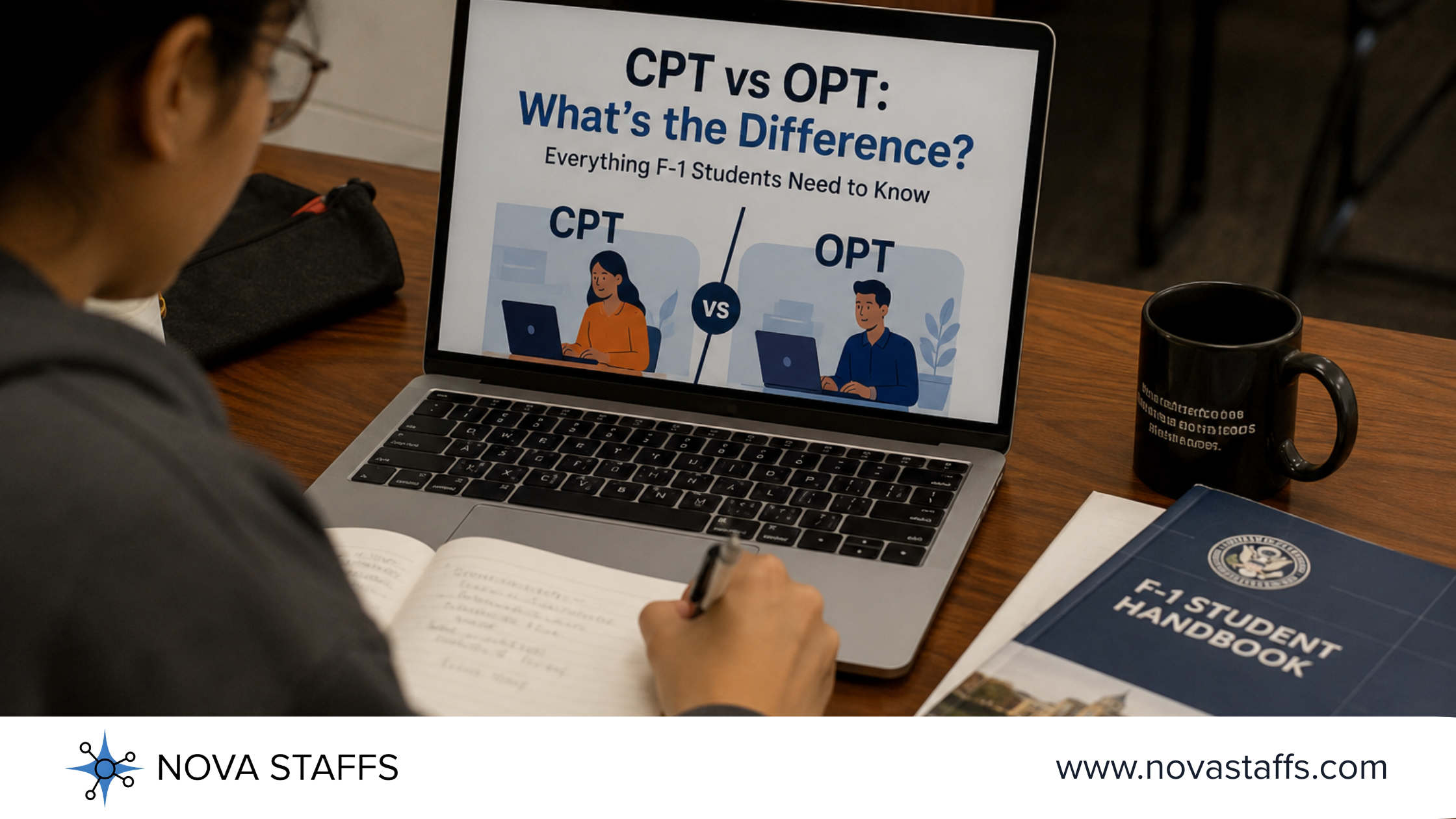 F-1 international student comparing CPT and OPT work authorization options in the USA.